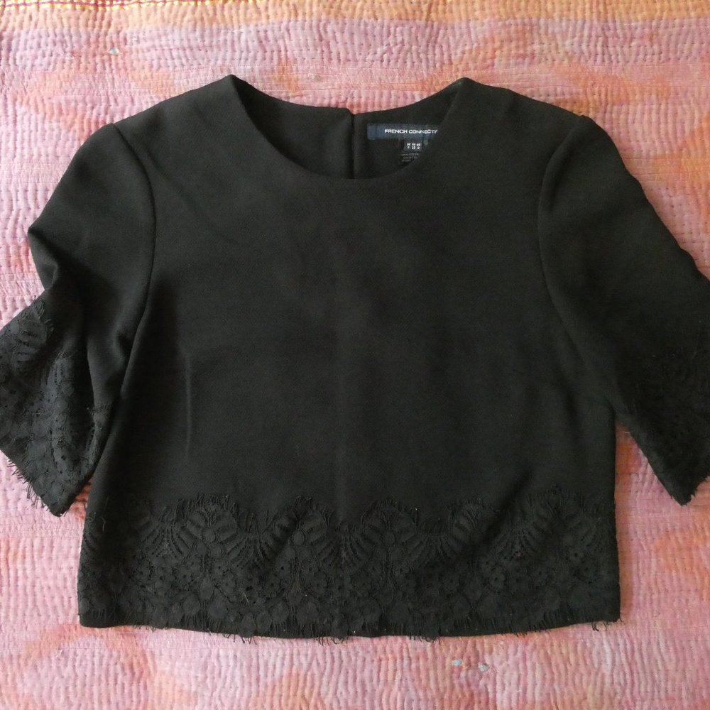 French Connection cropped lace top